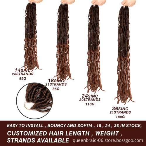 Nu Faux Locs 18 Inch Crochet Braids Hair Extend 100% Premium Fiber Synthetic Hair African Roots Hair Extensions